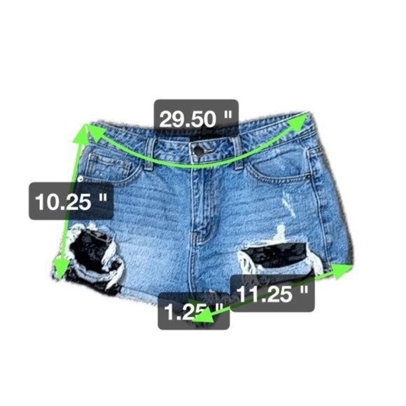 Forever 21 Shorts Womens Medium Medium Wash Blue Denim Distressed Cutoff - Picture 7 of 8